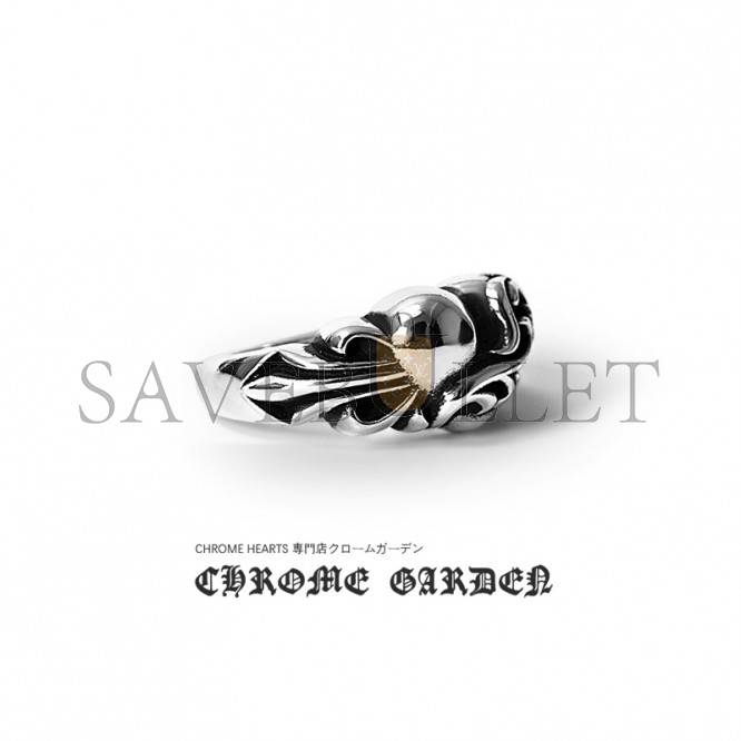 Ch**me He**ts floral cross heart ring