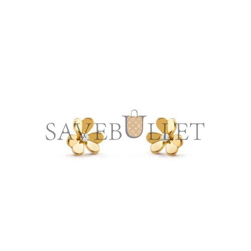 v*n cl*f arpels frivole earrings, mini model - yellow gold, Di*m*nd  vcarp0j300