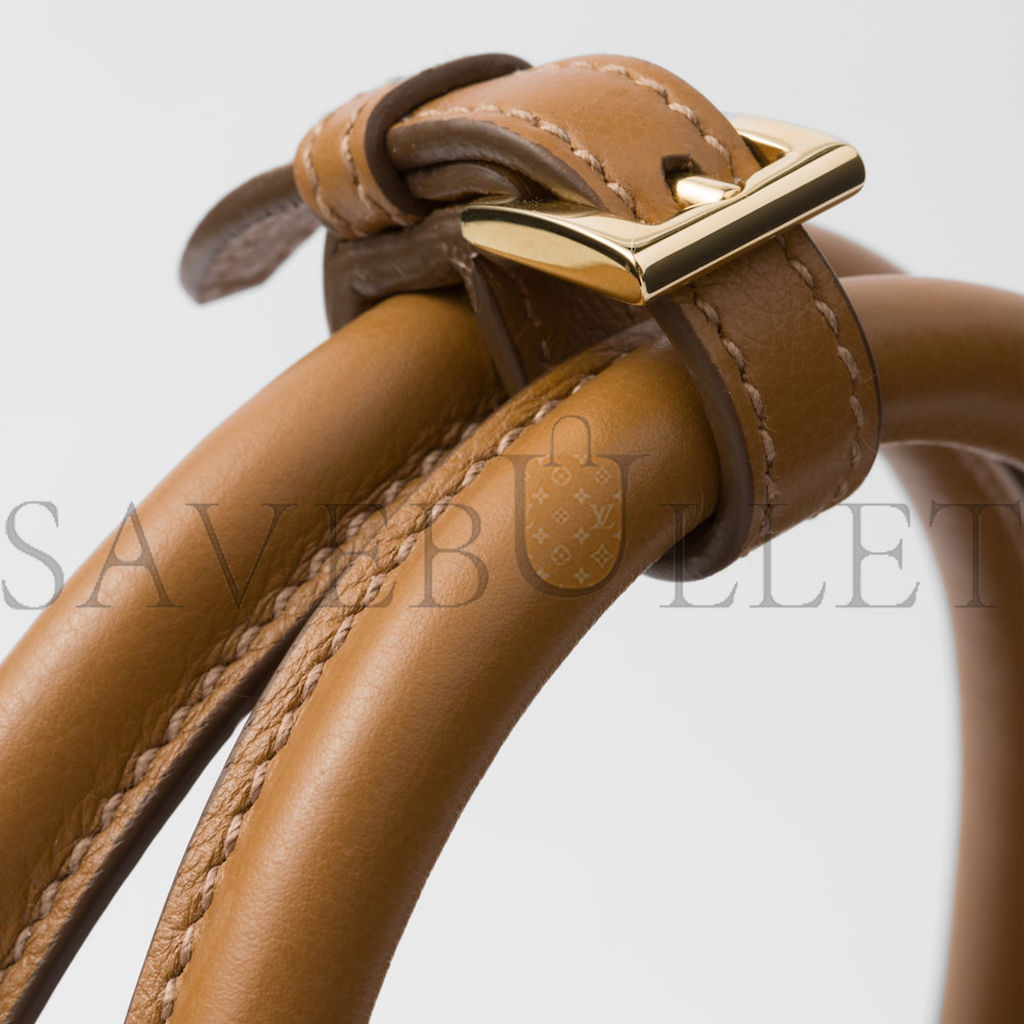 Pra*a buckle large leather handbag with belt 1ba416 (37*27*14cm)