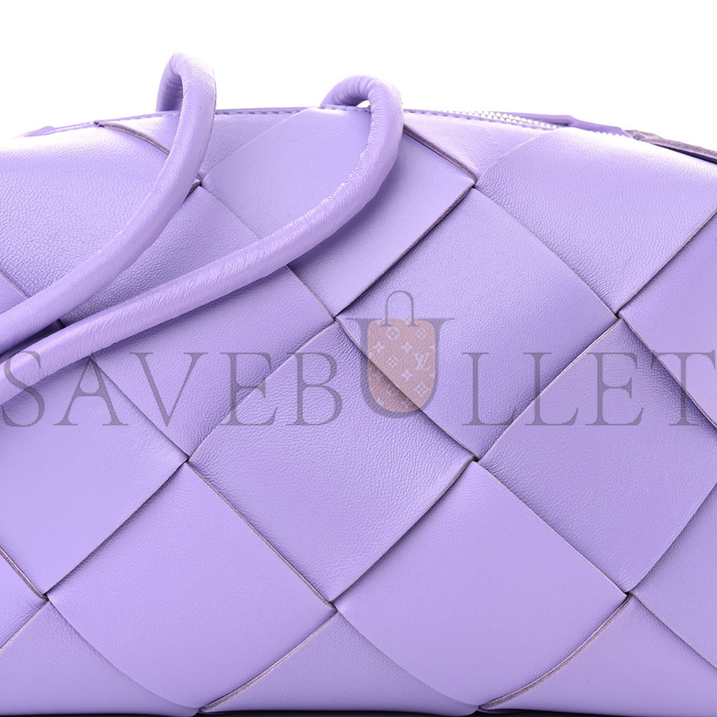 bo*te*ga Ve*ne*ta lambskin maxi intrecciato small cassette camera bag wisteria (22*17*7cm)