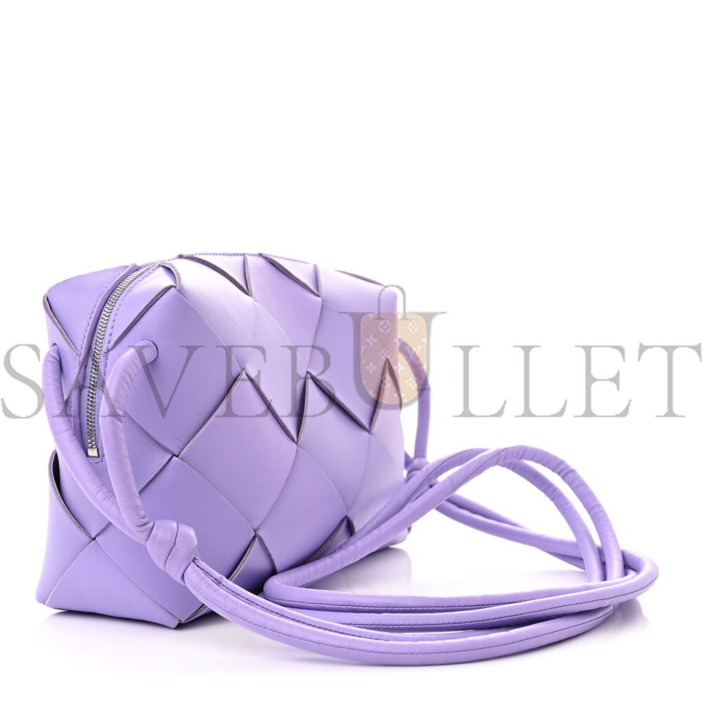 bo*te*ga Ve*ne*ta lambskin maxi intrecciato small cassette camera bag wisteria (22*17*7cm)