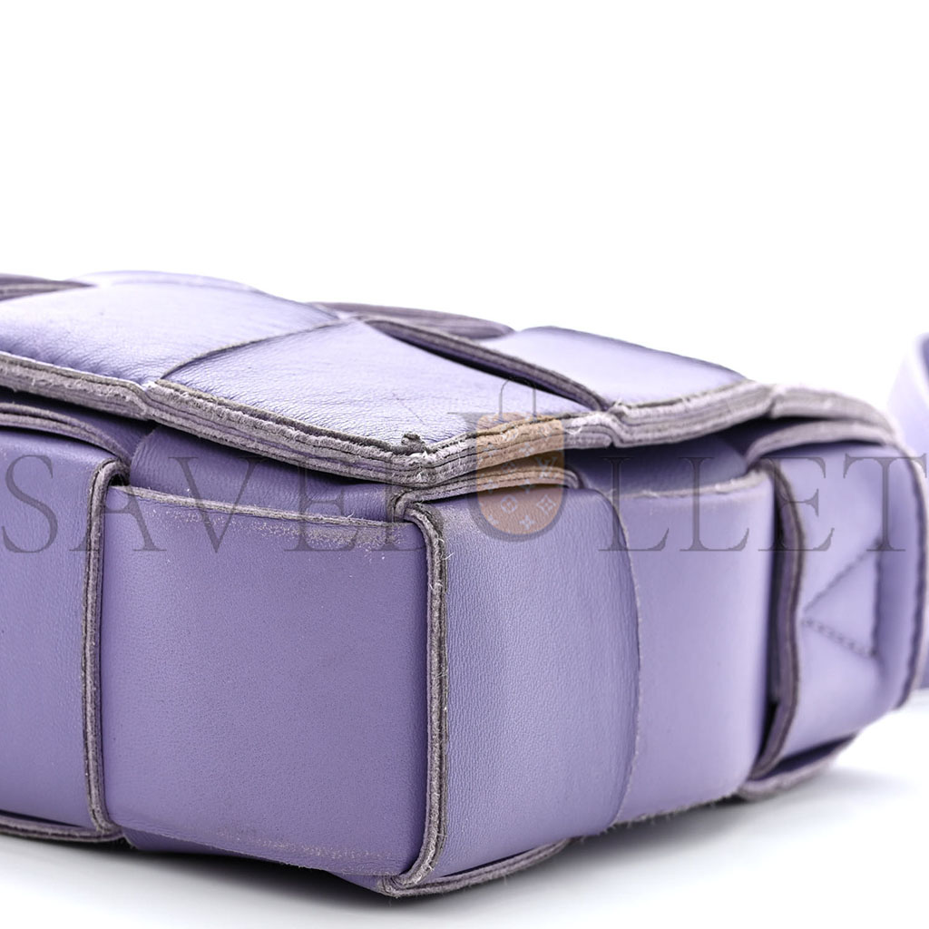 bo*te*ga Ve*ne*ta lambskin intreccio cassette crossbody bag wisteria (23*15*5.5cm)