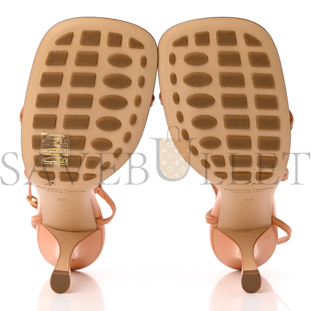 bo*te*ga Ve*ne*ta crush calfskin the line 90mm sandals 38 clay