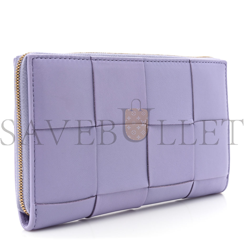 bo*te*ga Ve*ne*ta shiny calfskin intreccio wallet wisteria (19*11*2cm)