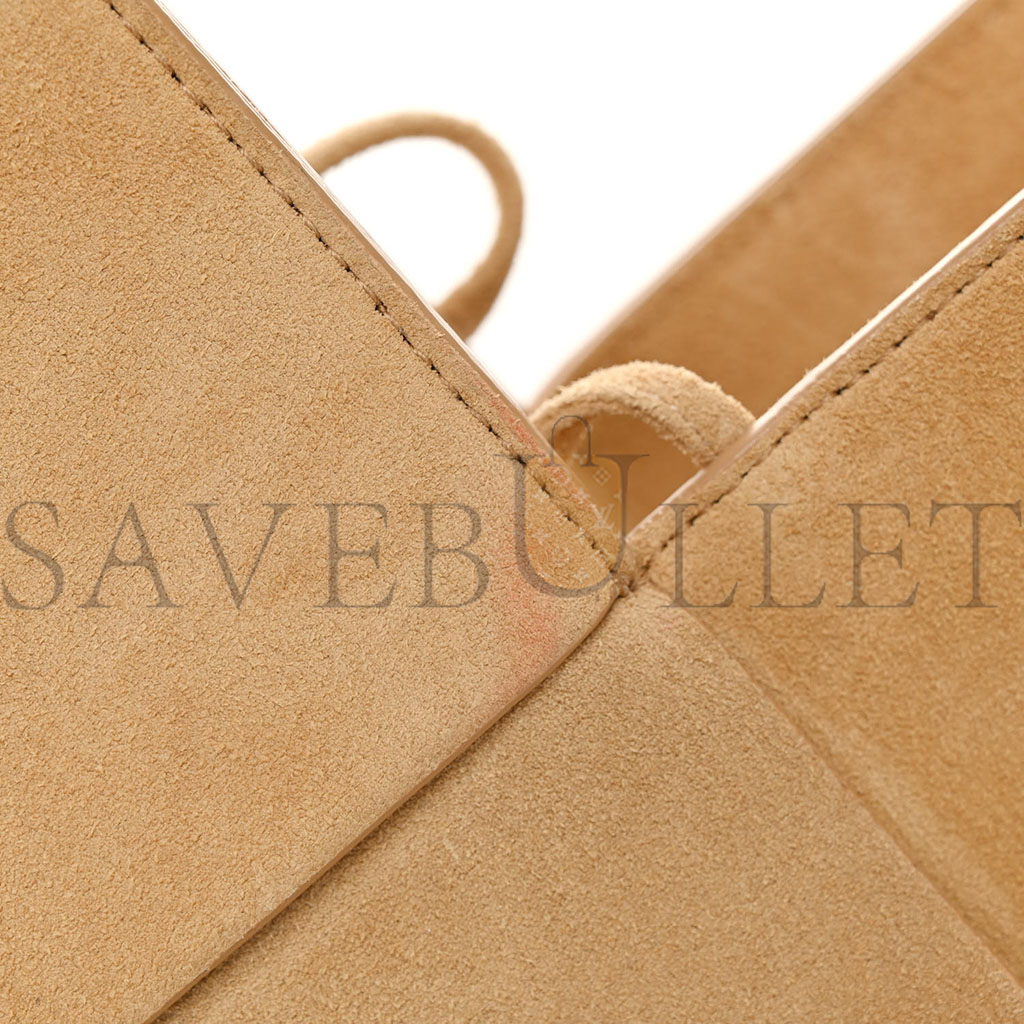 bo*te*ga Ve*ne*ta suede maxi intrecciato tote cane sugar tapioca 1428173 (32*17*9cm)