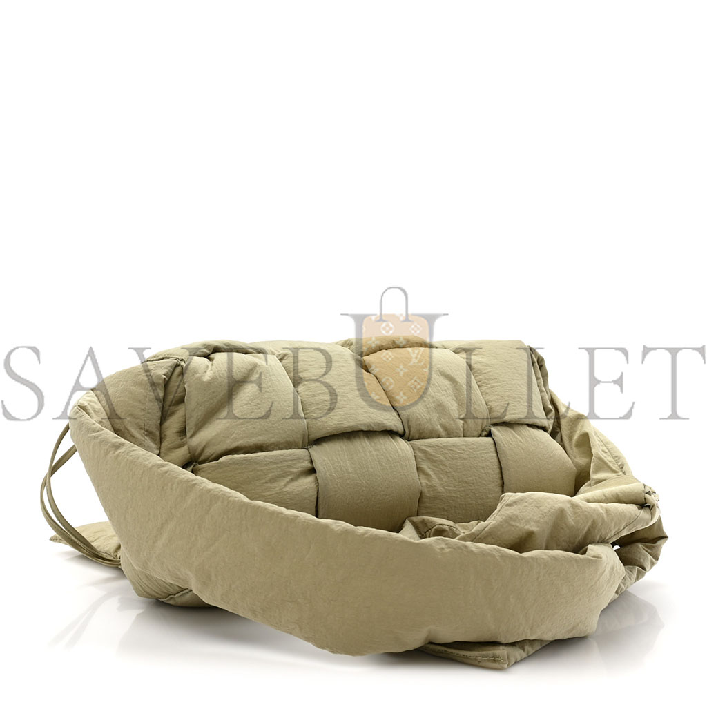bo*te*ga Ve*ne*ta nylon intrecciato padded tech cassette bag travertine (32*17*10cm)