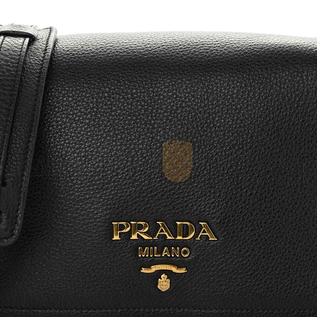 Pra*a vitello phenix crossbody bag black (22*15*7cm)