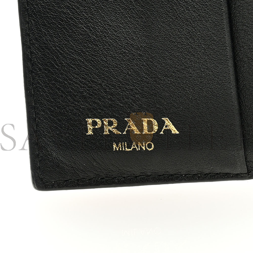 Pra*a vitello move tri-fold compact wallet black (11*10*1cm)