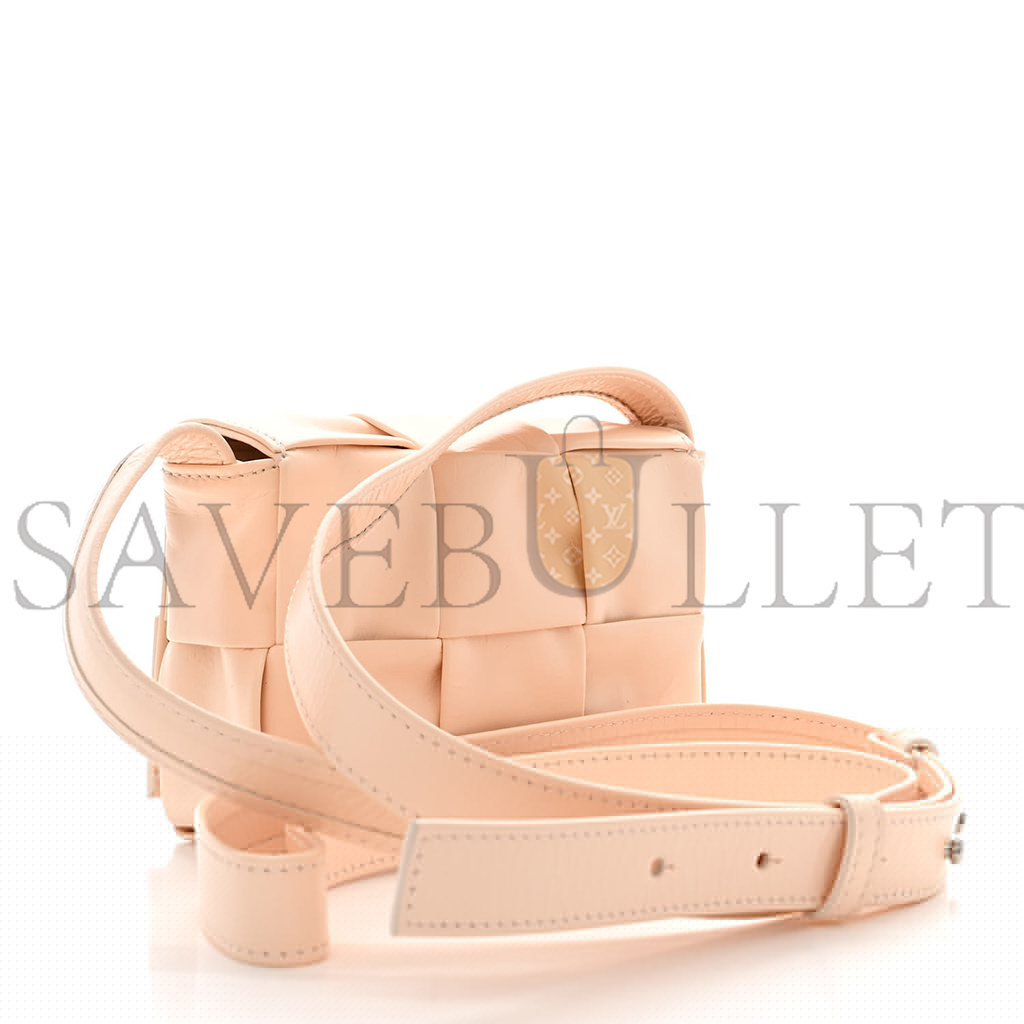 bo*te*ga Ve*ne*ta lambskin maxi intrecciato extra mini cassette crossbody bag melon washed (12*9*4cm)