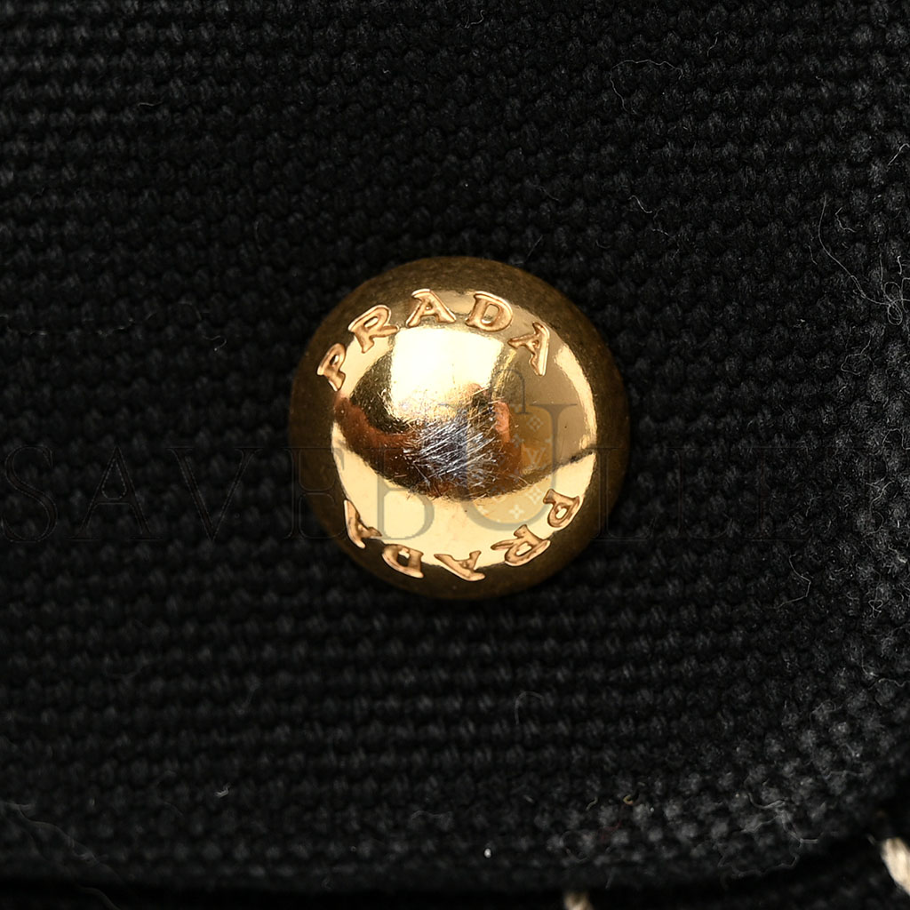 Pra*a canapa small logo tote black talco (27*20*15cm)