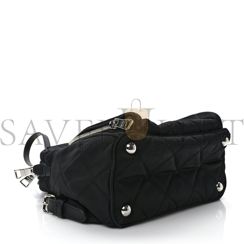 Pra*a nylon tessuto impuntu quilted backpack black (23*23*11cm)