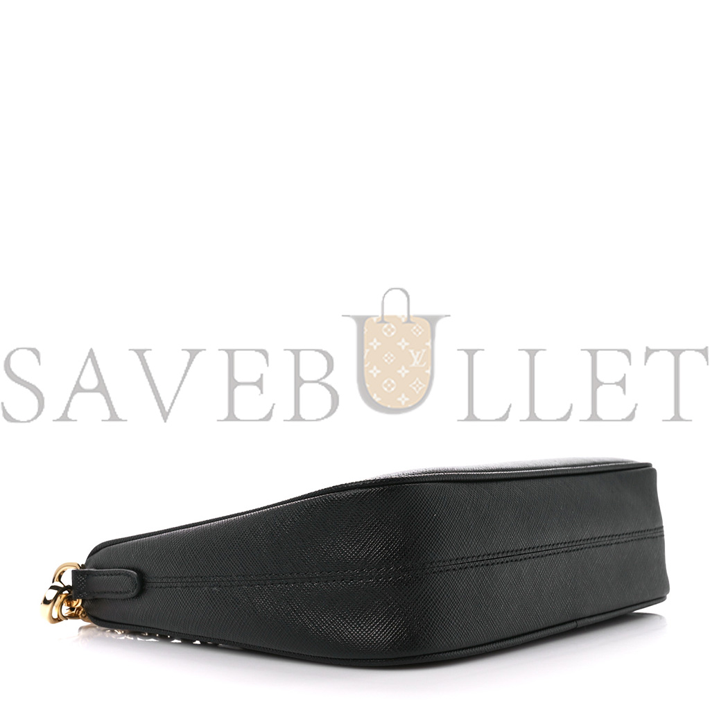 Pra*a saffiano lux re-edition 2005 shoulder bag black (22*17*6cm)