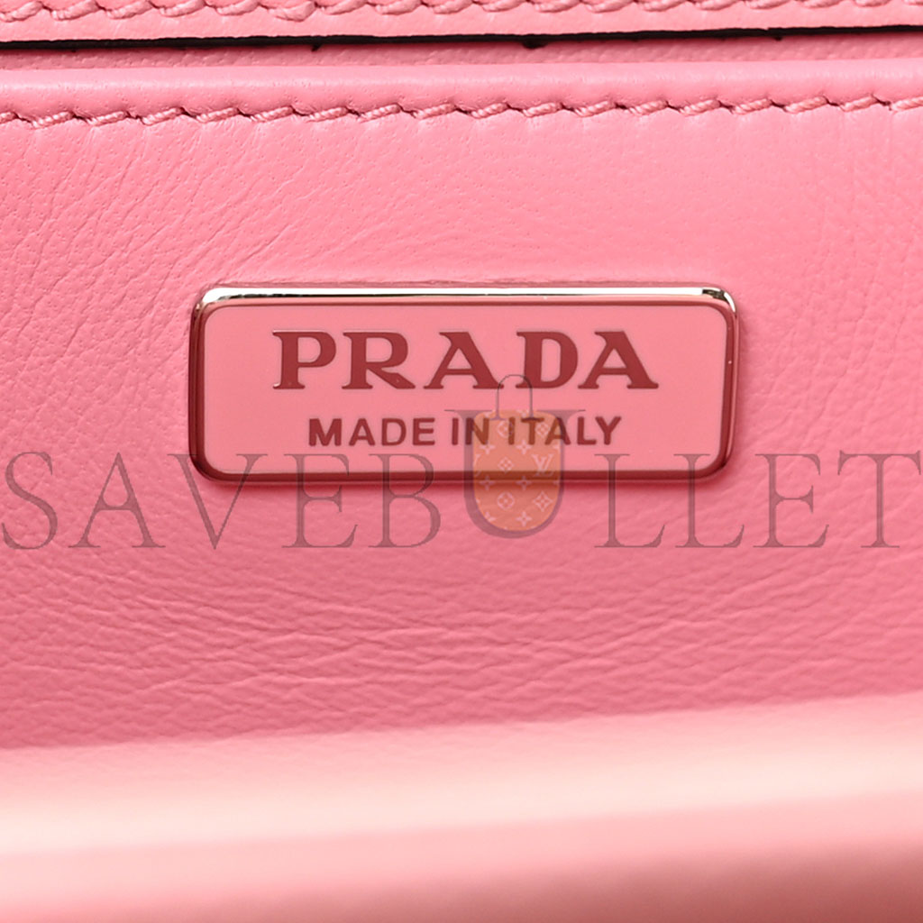 Pra*a saffiano city calf light frame bag pink (22*18*9cm)