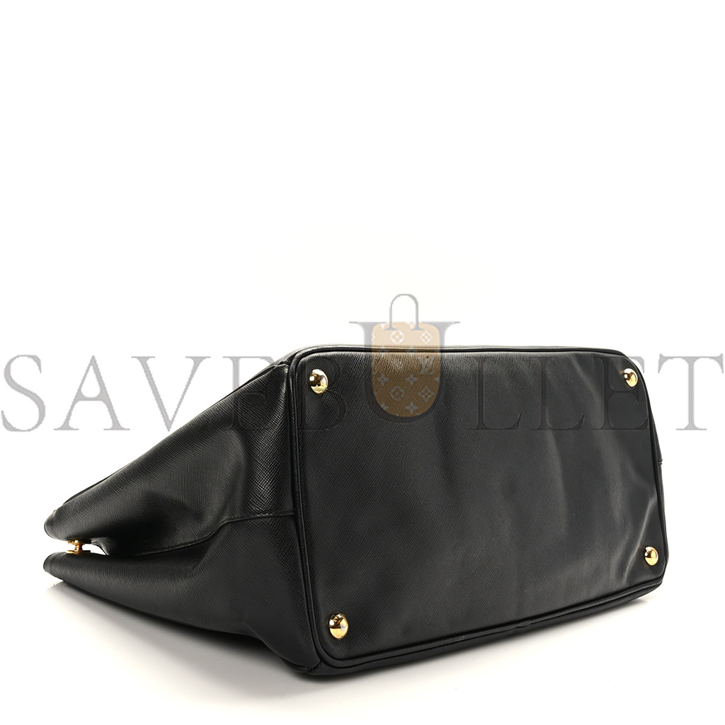 Pra*a saffiano large galleria double zip tote black (36*27*15cm)