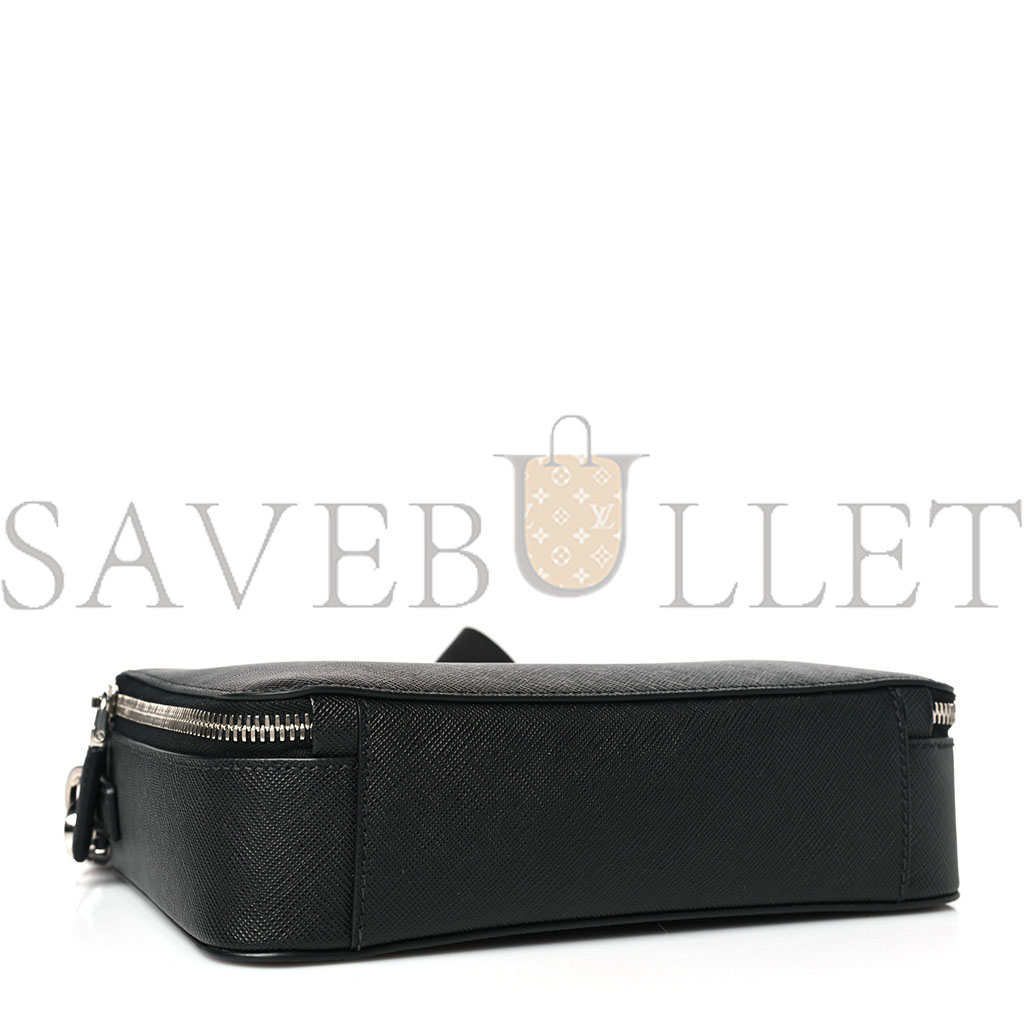 Pra*a saffiano travel mens medium brique crossbody bag black (22*17*6cm)