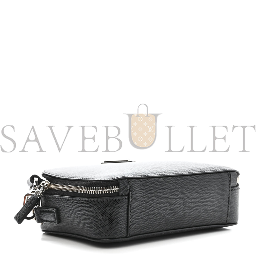 Pra*a saffiano travel mens brique crossbody bag black (19*13*6cm)