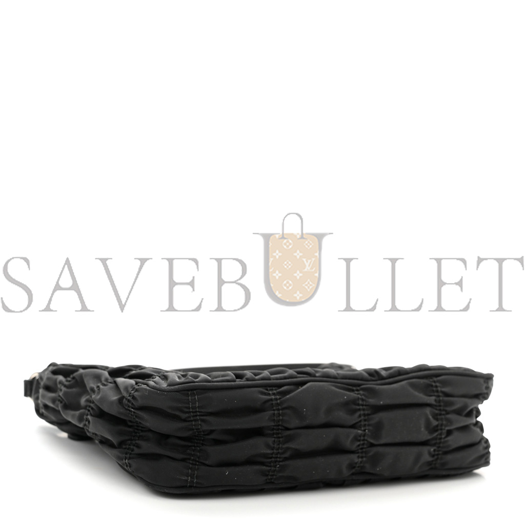 Pra*a tessuto nylon gaufre shoulder bag black (20*17*6cm)