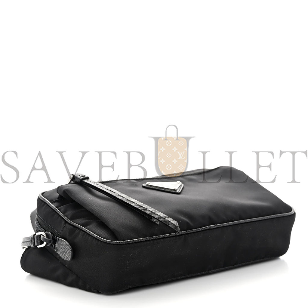 Pra*a tessuto nylon belt bag black (22*13*5cm)