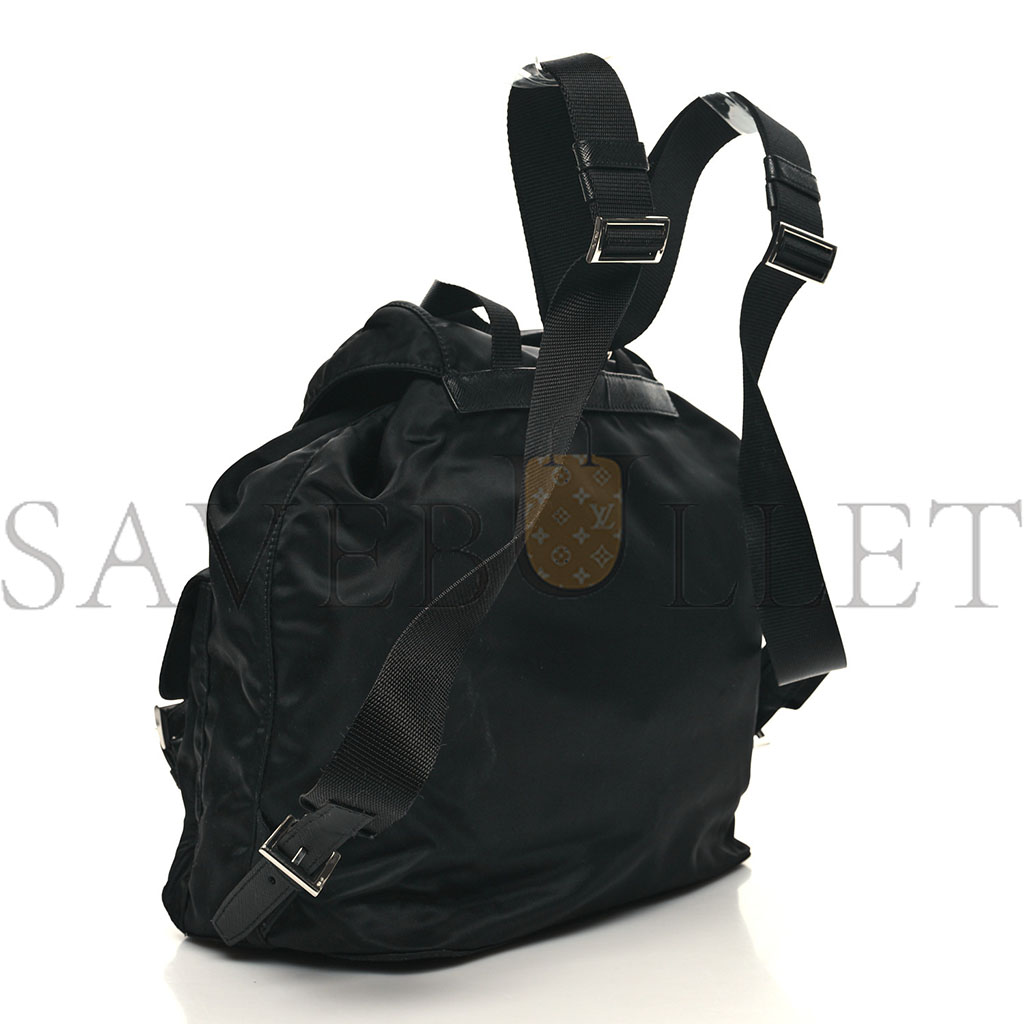 Pra*a tessuto nylon saffiano medium backpack black (33*29*15cm)