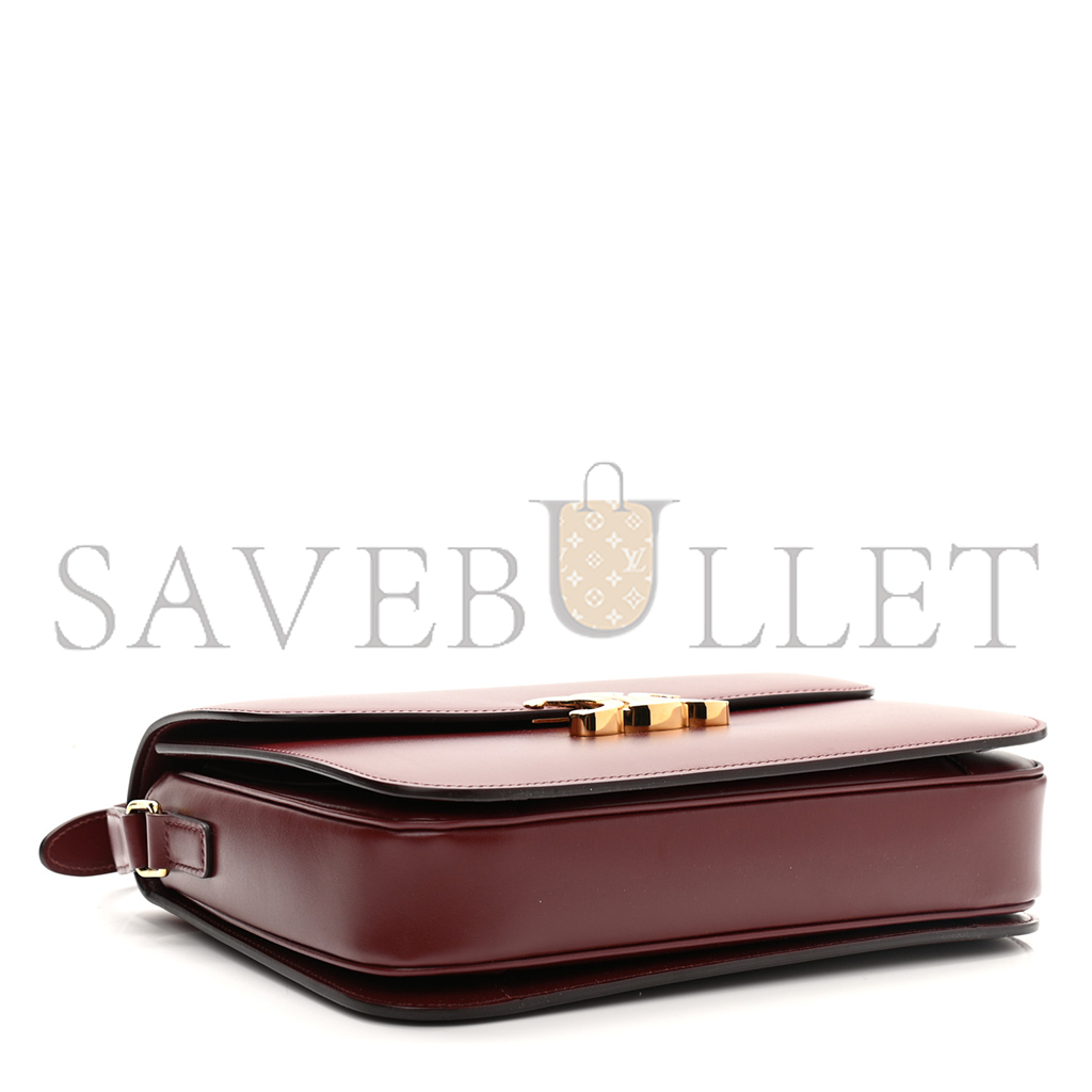 Ce**e shiny calfskin medium triomphe light burgundy (23*15*5cm)