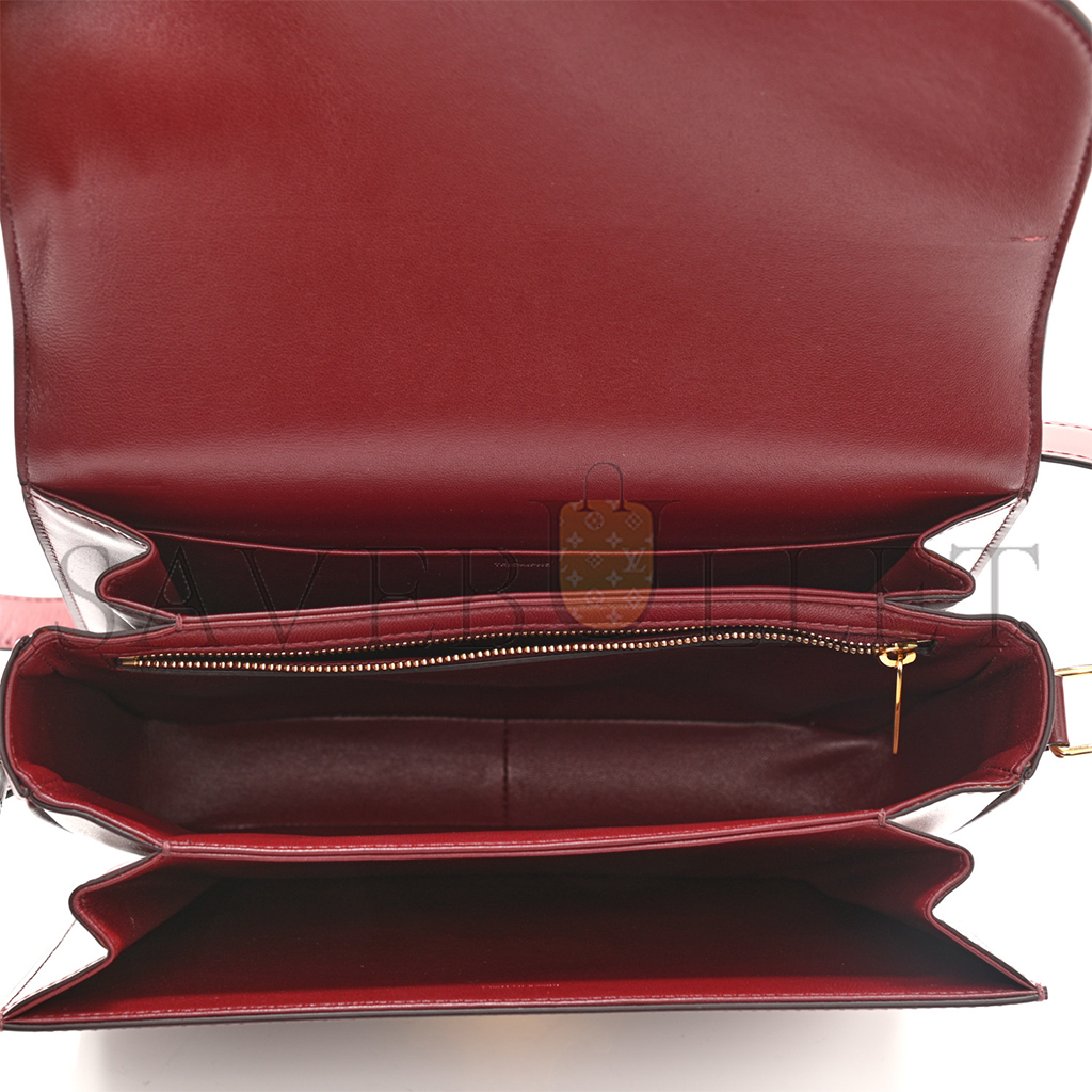 Ce**e shiny calfskin medium triomphe light burgundy (23*15*5cm)