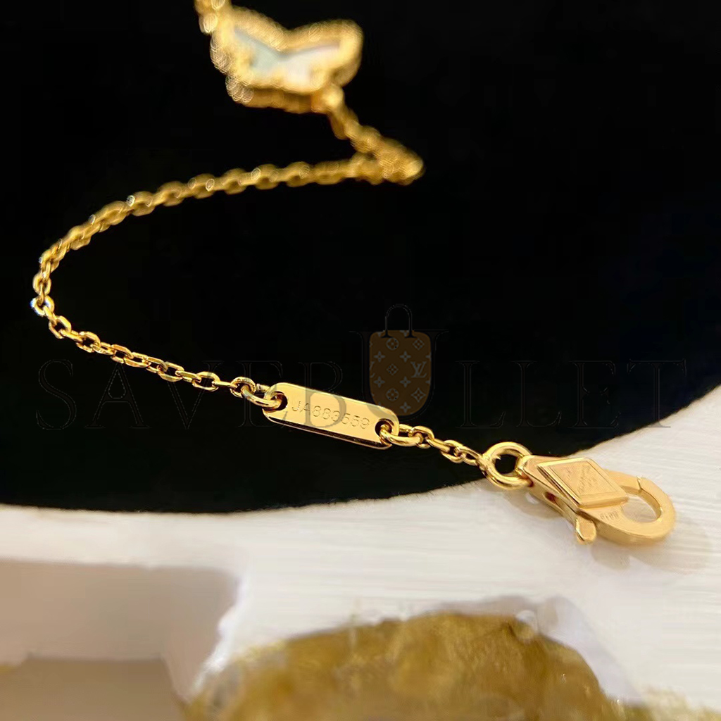 V*N CL*F arpels sweet alhambra butterfly bracelet - yellow gold, mother-of-pearl vcarf69000