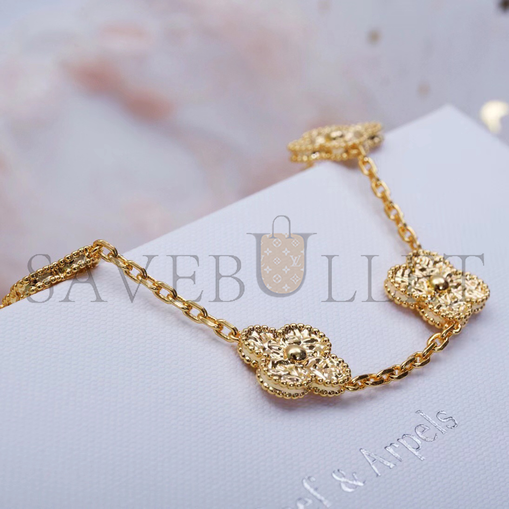 V*N CL*F arpels vintage alhambra bracelet, 5 motifs - yellow gold  vcaro1ie00