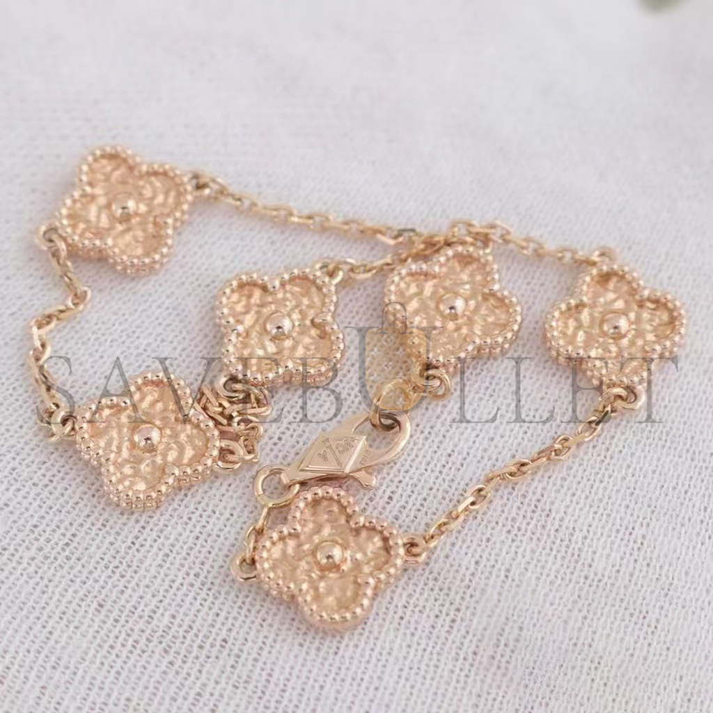 V*N CL*F arpels sweet alhambra bracelet, 6 motifs - rose gold vcaro8dd00