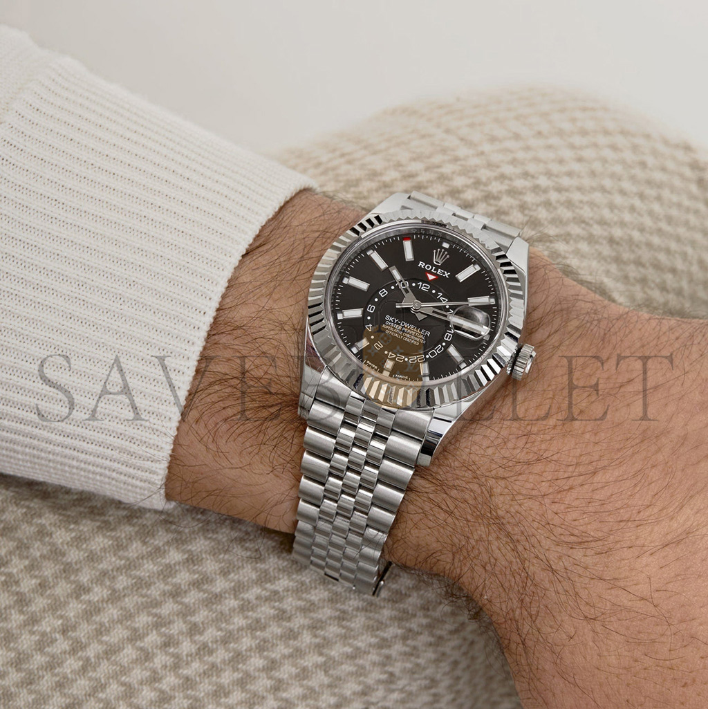 R*l*x sky-dweller stainless steel black dial jubilee watch 326934