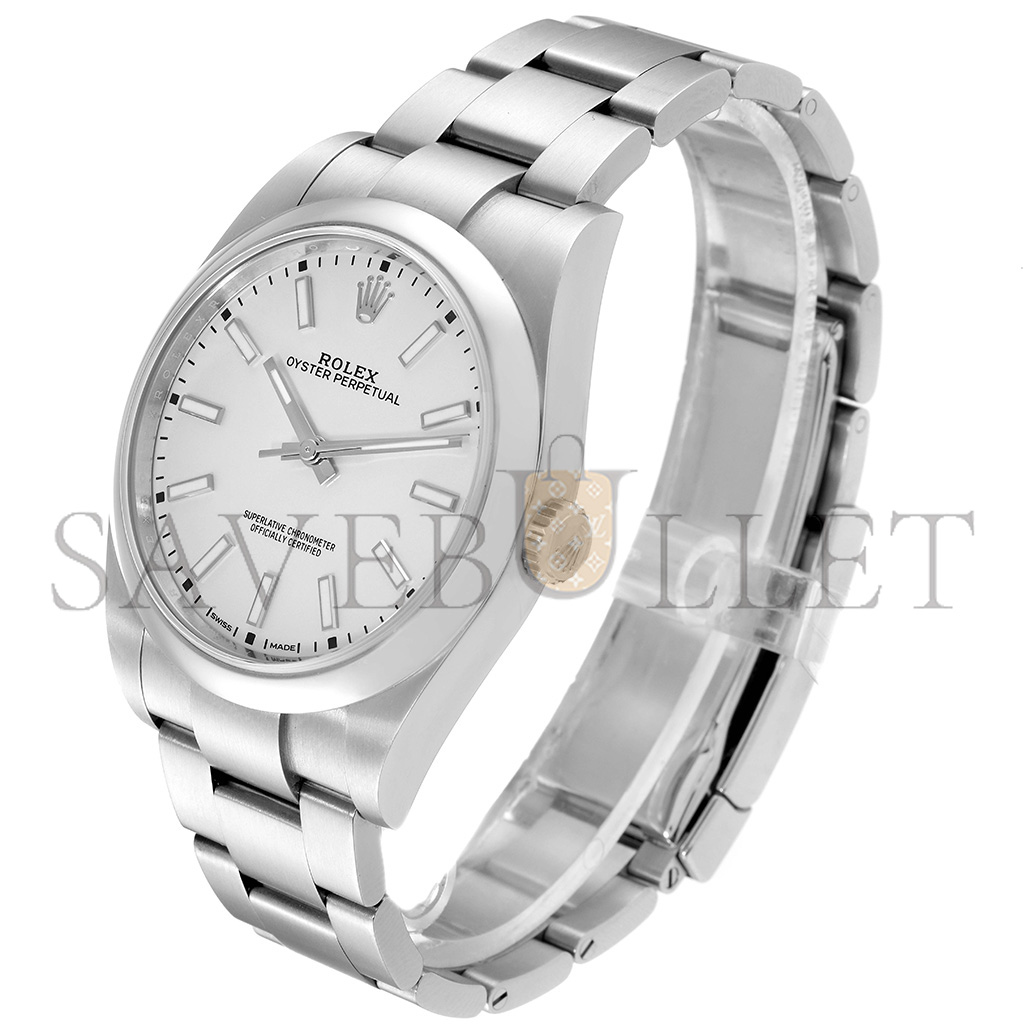 R*l*x oyster perpetual silver dial steel 39mm watch 114300