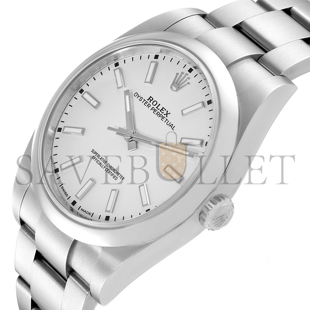 R*l*x oyster perpetual silver dial steel 39mm watch 114300