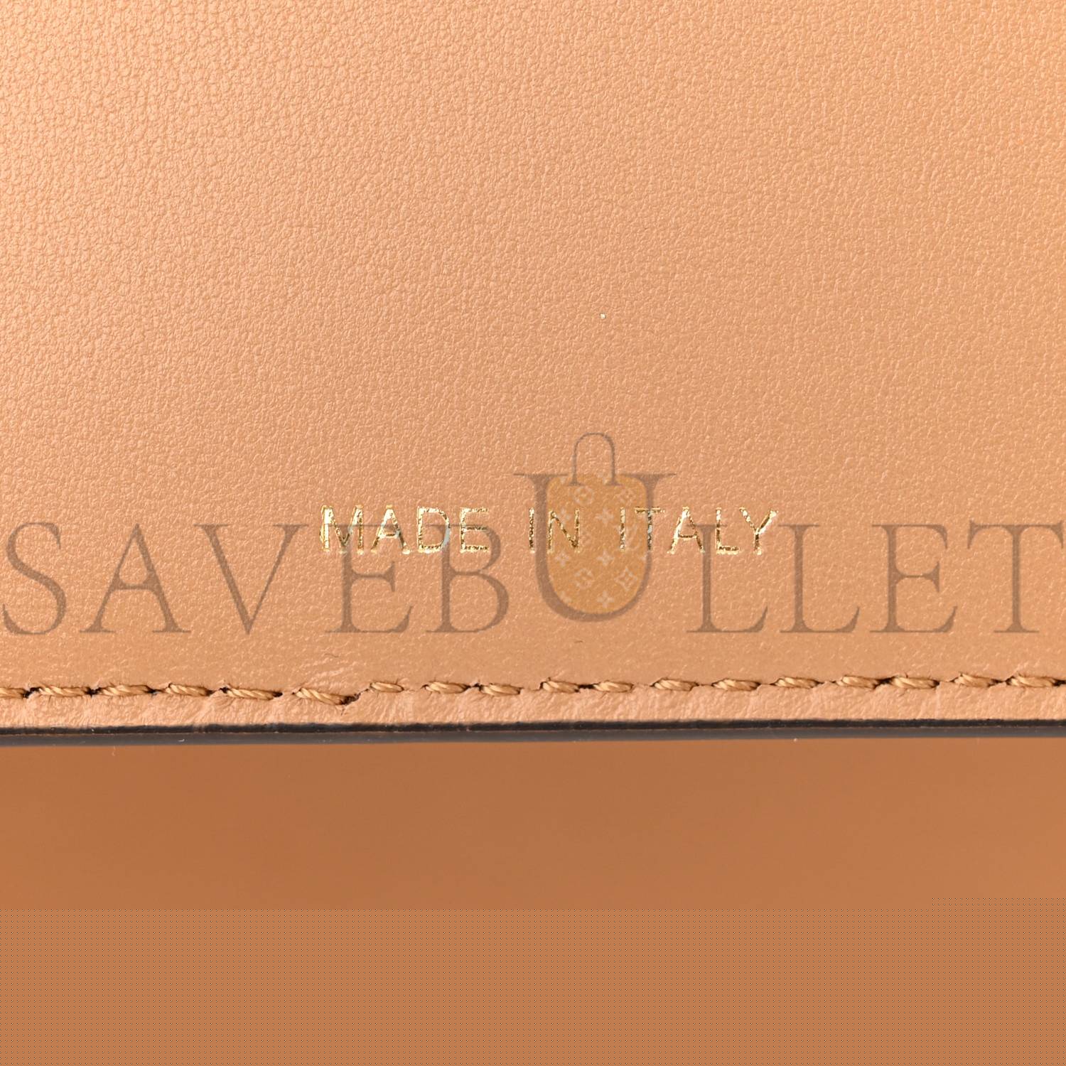 F**di vitello seta nappa ff striped embossed medium peekaboo i see u satchel miele scuro multicolor (33*25*13cm)