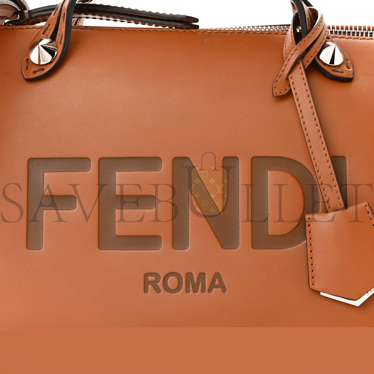 F**di vitello king logo embossed medium by the way boston bag cuoio (28*19*13cm)