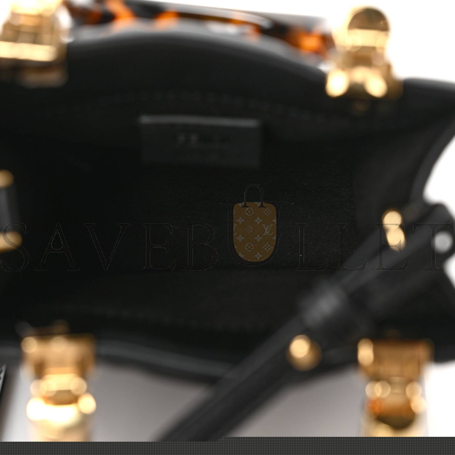 F**di vitello plexiglass ff embossed mini F**di sunshine shopper tote black (18*13*6cm)