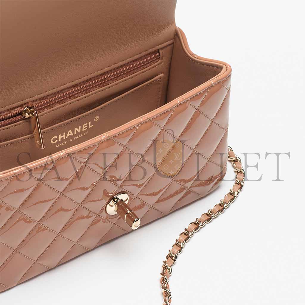 Ch*el mini classic handbag with top handle as2431 (20*12*6cm)