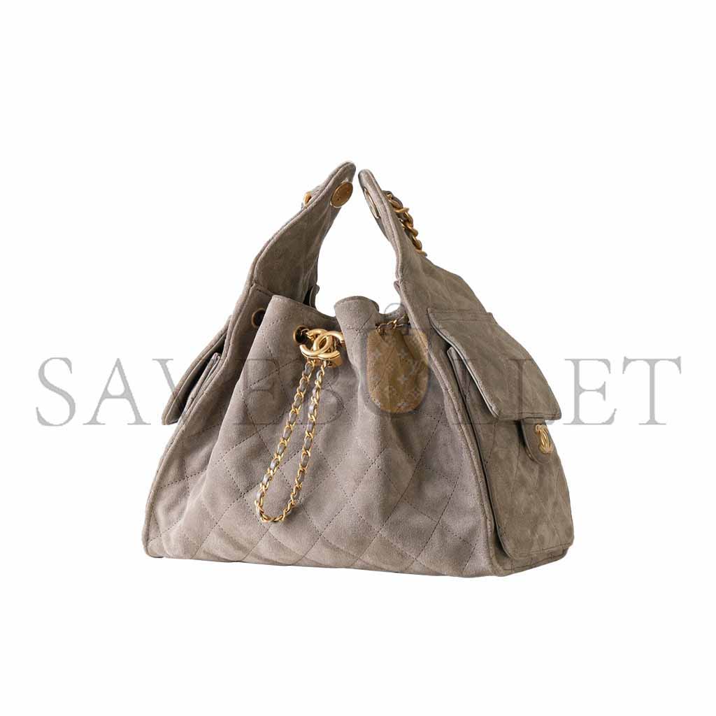 Ch*el 25c suede pocket hobo bag (30*26*14cm)