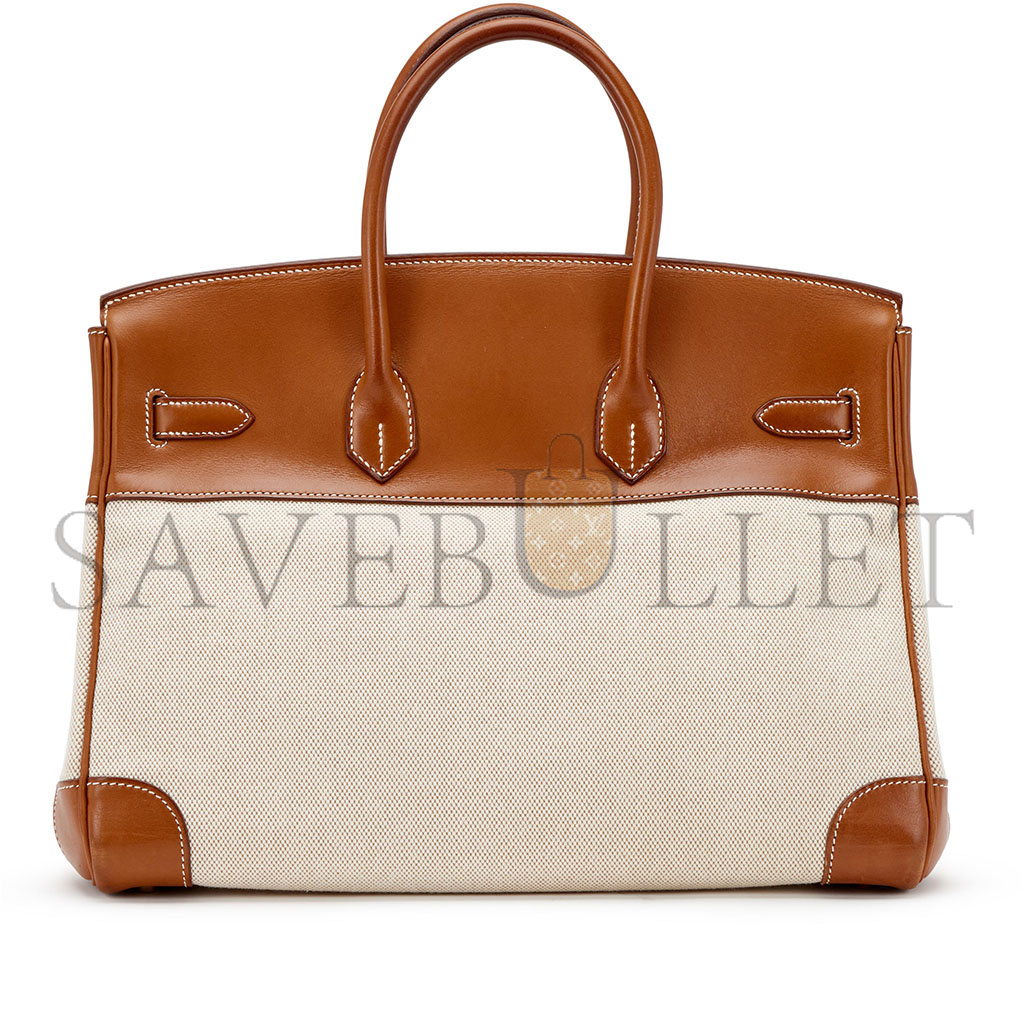 H**mes birkin 30 swift golden brown canvas bag gold buckle handbag b0d87l8zbt (30*20*13cm)