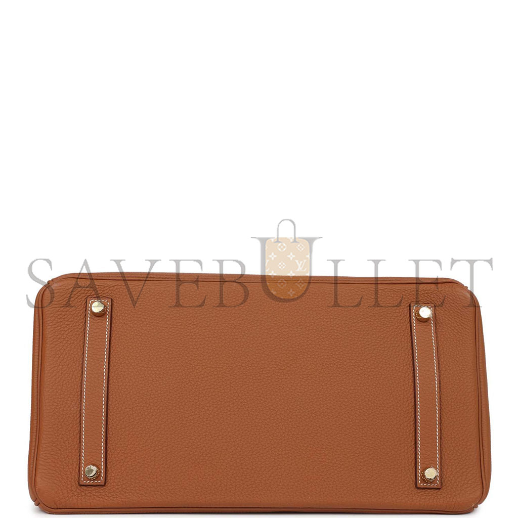 H**mes birkin 35 togo golden brown gold buckle bag 1900409 (35*25*18cm)