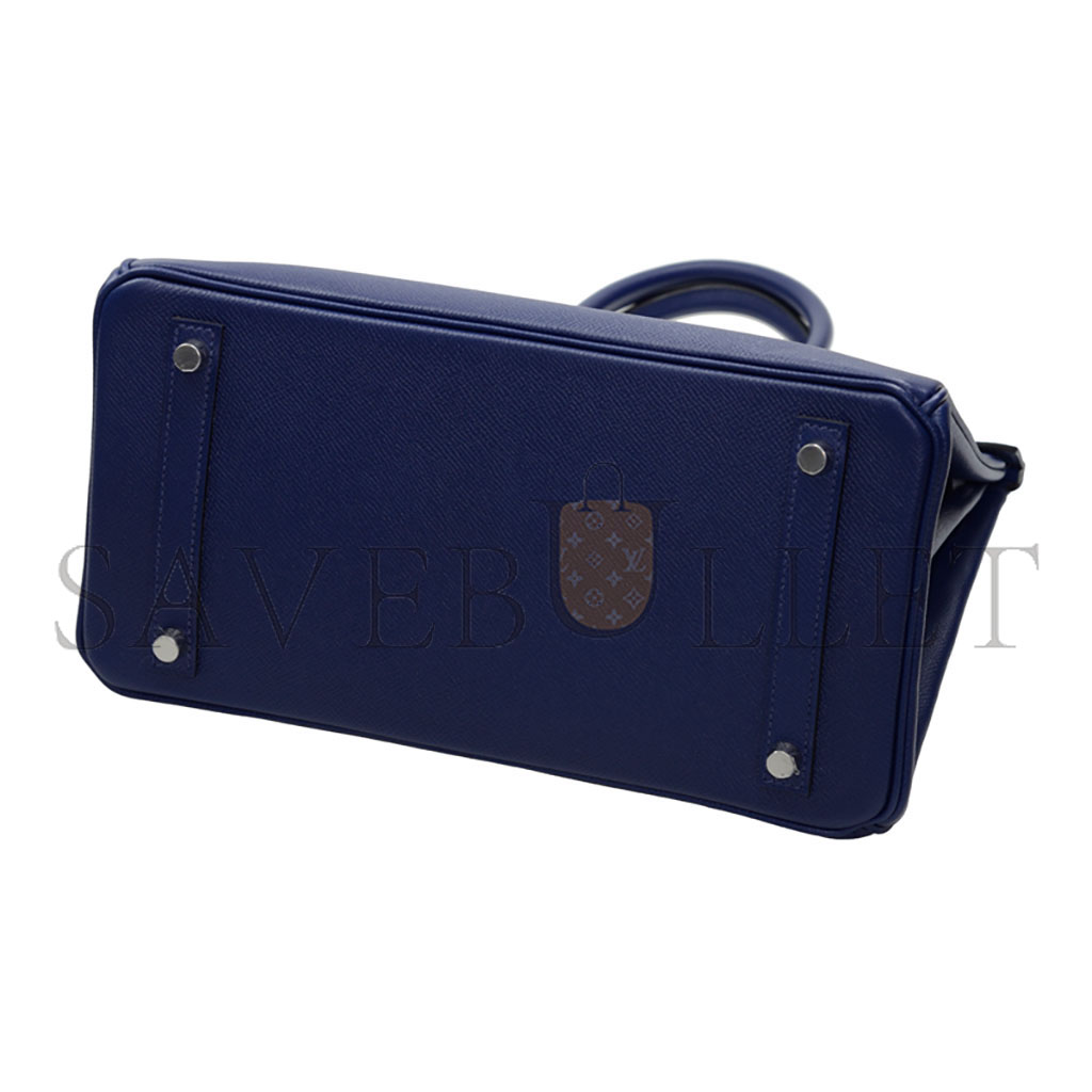 H**mes birkin 30 togo leather royal blue silver buckle bk3073epss (30*23*15cm)