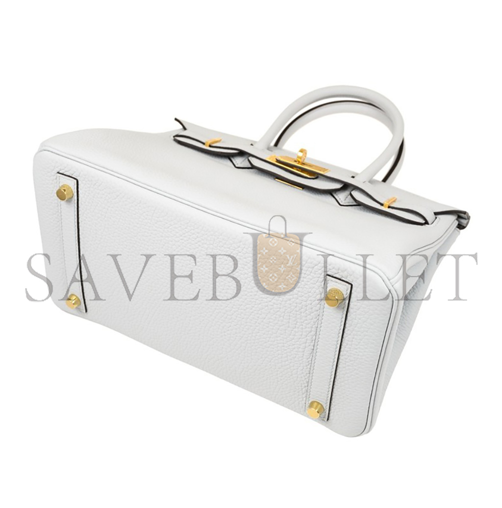 H**mes birkin 25 togo leather holy grail blue gold buckle bag h028369cc08 (25*20*13cm)