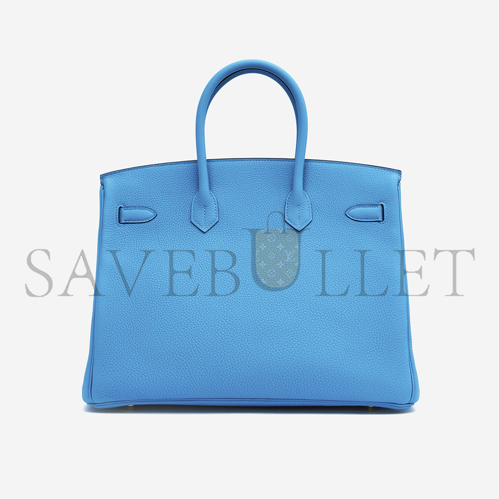 H**mes birkin 25 togo leather blue gold buckle bag msbk2300910 (25*20*13cm)