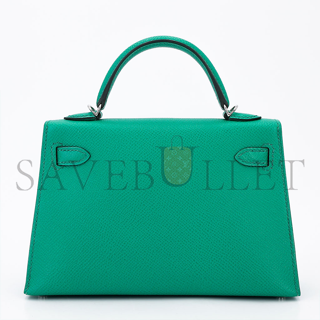 H**mes kelly 20 epsom vert jade handbag h083850ckab (19*12.5*5.5 cm)