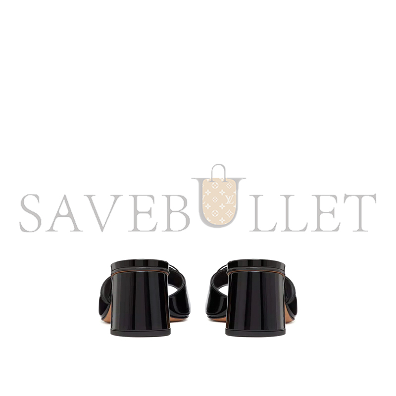 VALENTINO VLOGO SIGNATURE PATENT LEATHER SLIDE SANDAL 60MM 6W2S0HA6TMK_0NO