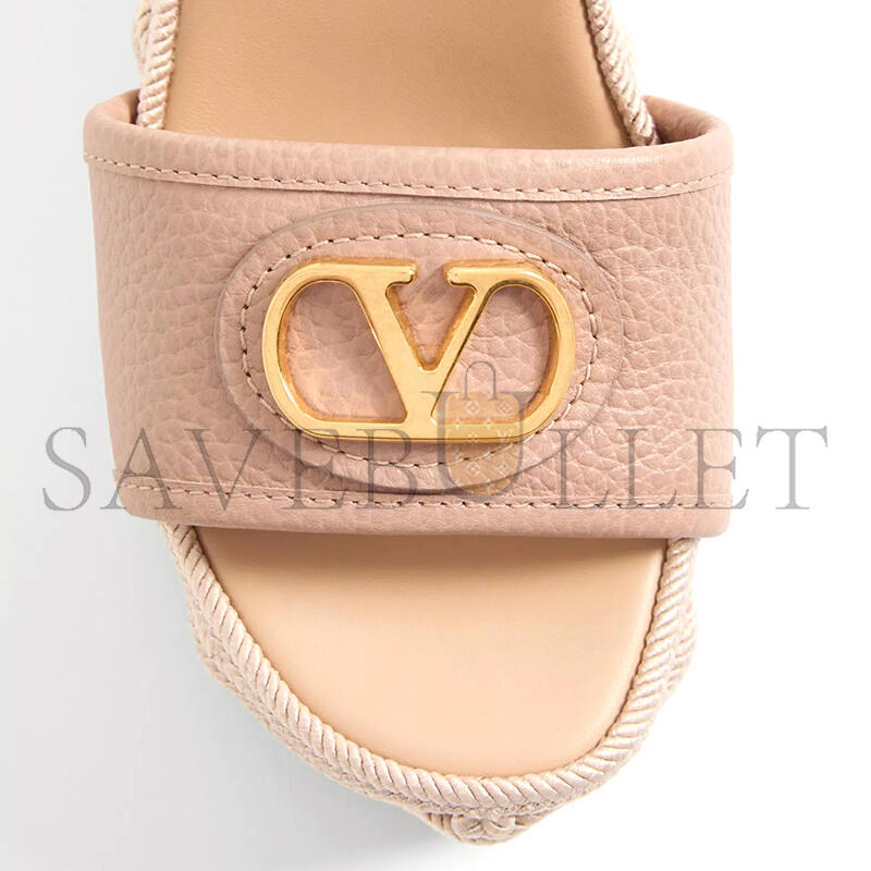 VALENTINO VLOGO SIGNATURE WEDGE SANDAL IN GRAINY CALFSKIN 120MM 6W0S0LY9DTW_GF9