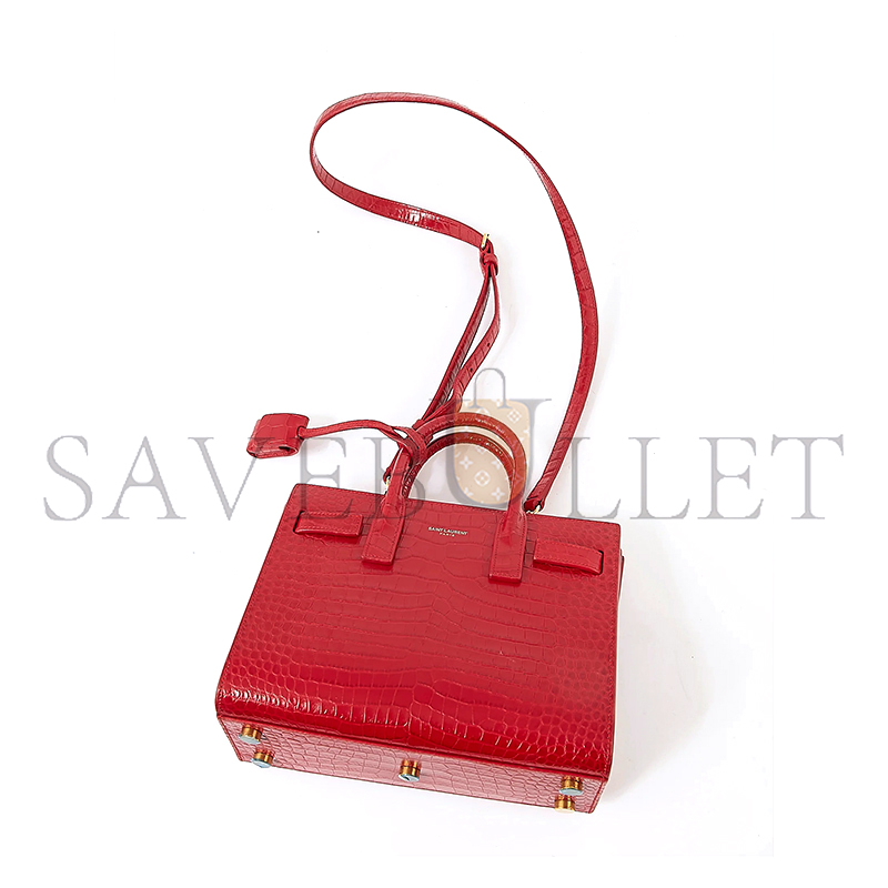 Y*L red croc embossed nano sac de jour bag lu84822960252 (26*20.5*12.5cm)