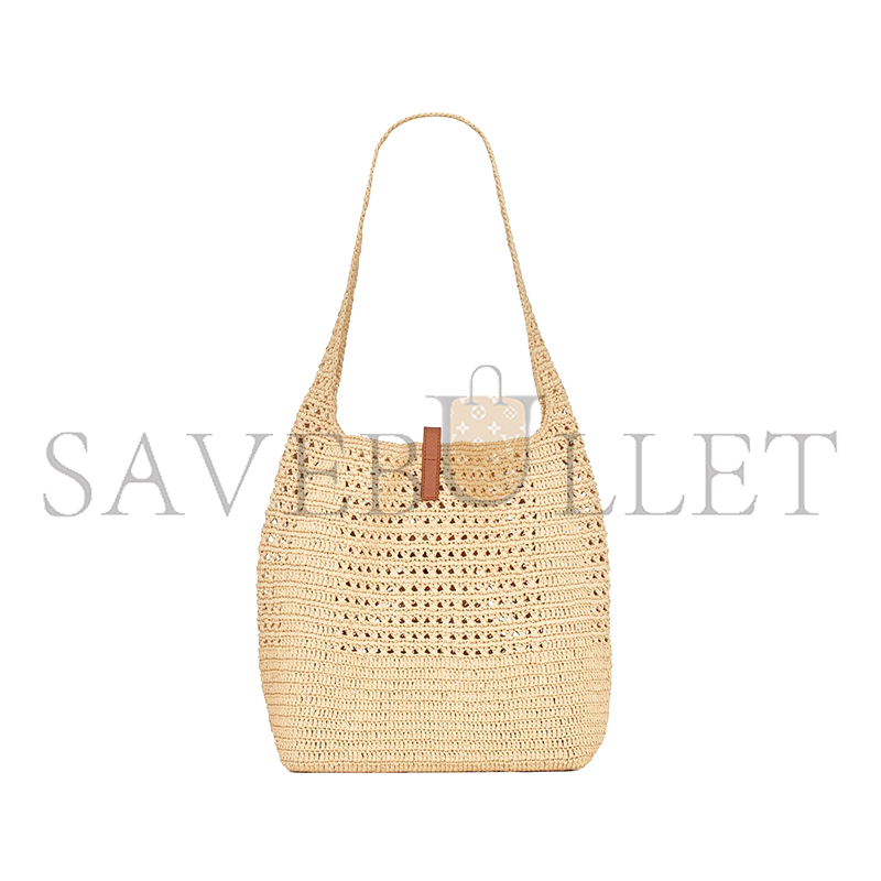 y*l le 5 À 7 S*pple in raffia crochet and smooth leather 690941gaaar2080 (37*30*14cm)