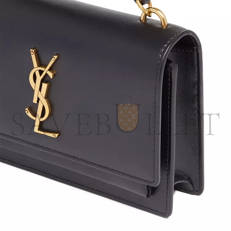 Y*L sunset chain wallet in smooth leather black 533026d422w1000 (19*14*5.5cm)