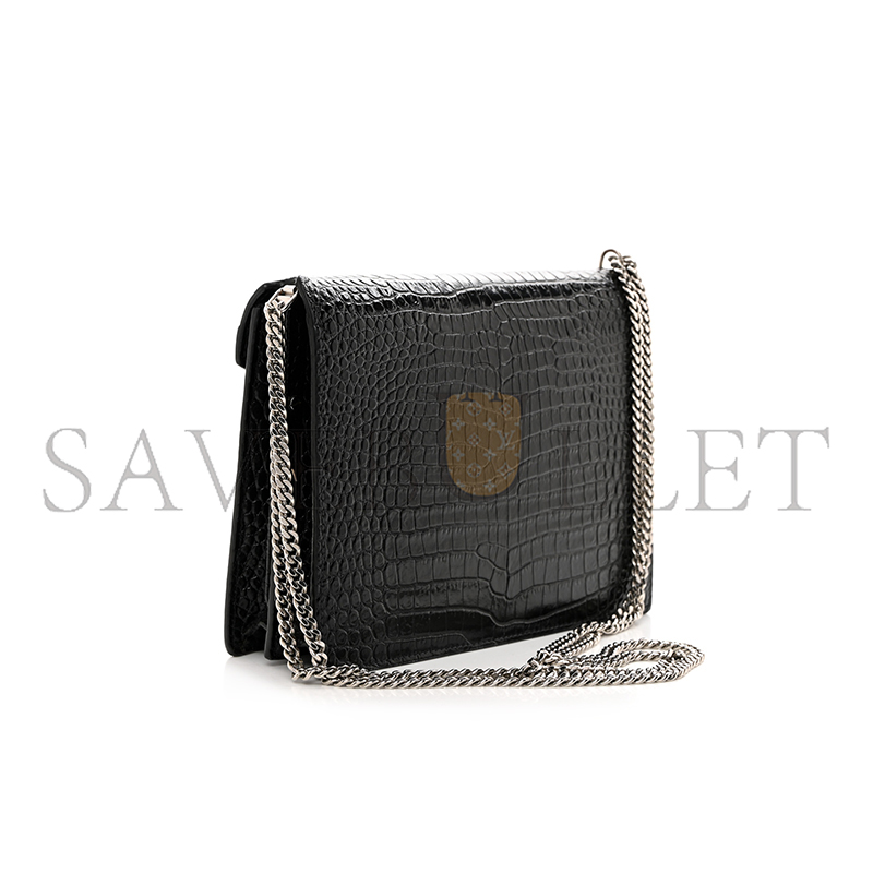 Y*L cassandra embossed clasp bag black 1553552 (22*16.5*5.5cm)