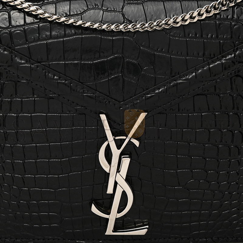 Y*L cassandra embossed clasp bag black 1553552 (22*16.5*5.5cm)