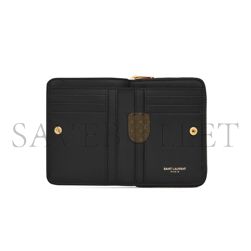 Y*L cassandre matelassÉ compact zip around wallet in grain de poudre leather 668288bow011000 (12*10*3cm)
